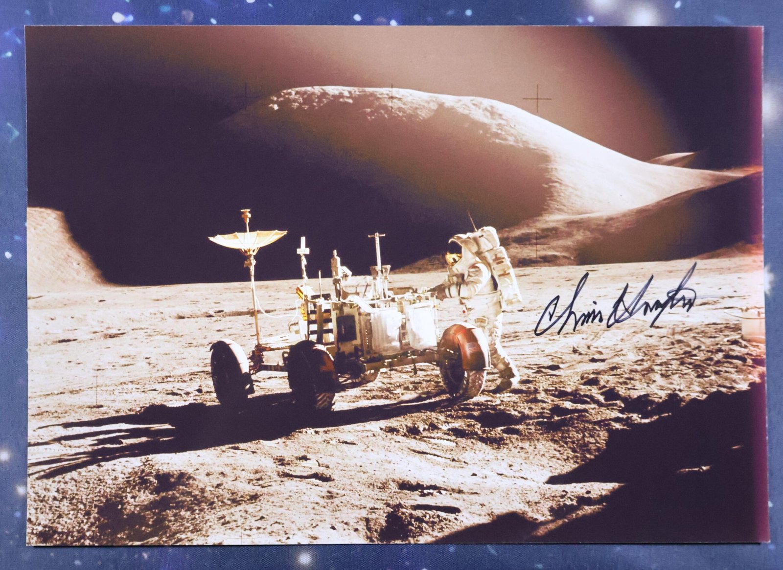 NASA Flight Director Chris Kraft Signed Lunar Surface Photograph