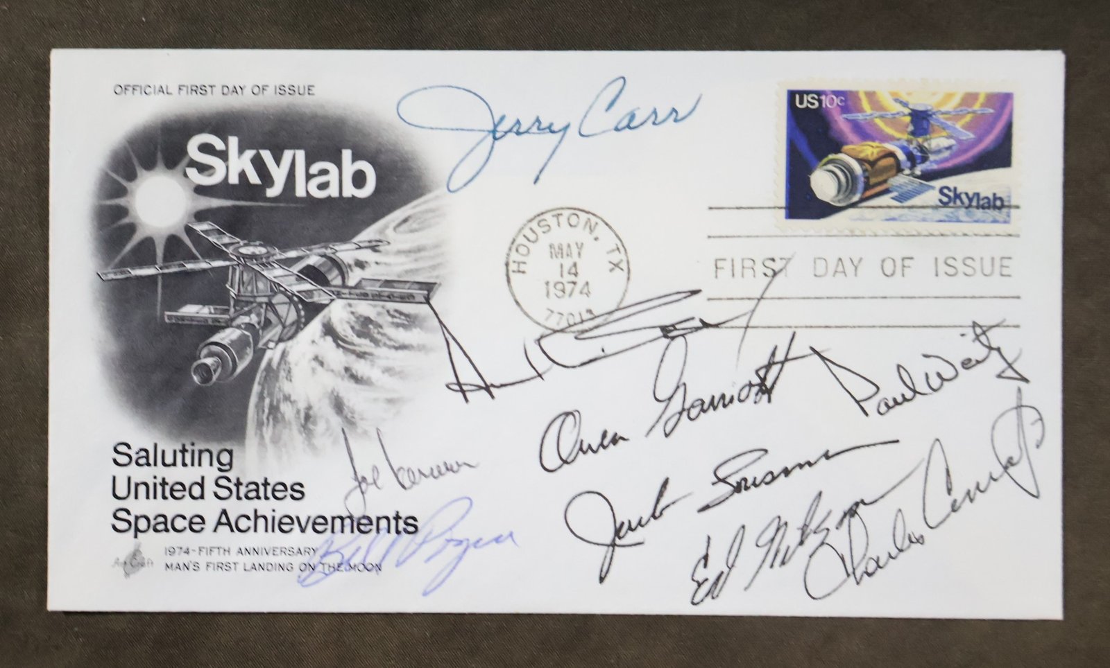 Skylab Cover Signed by Skylab 2/3/4 Mission Crew Members